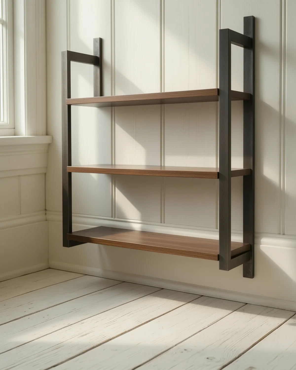 Three-Tier Wall Shelf Unit, 23.6 in W by 11.7 in D by 38.9 in H